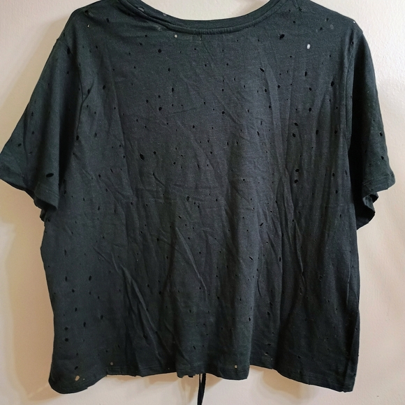 Iris Black Lace-Up Short Sleeve Tee - Picture 3 of 4